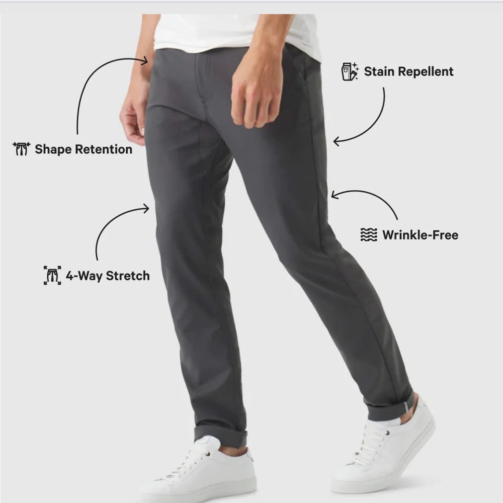 Jack Archer Jetsetter Tech Pants 38x30 in Charcoal Gray
